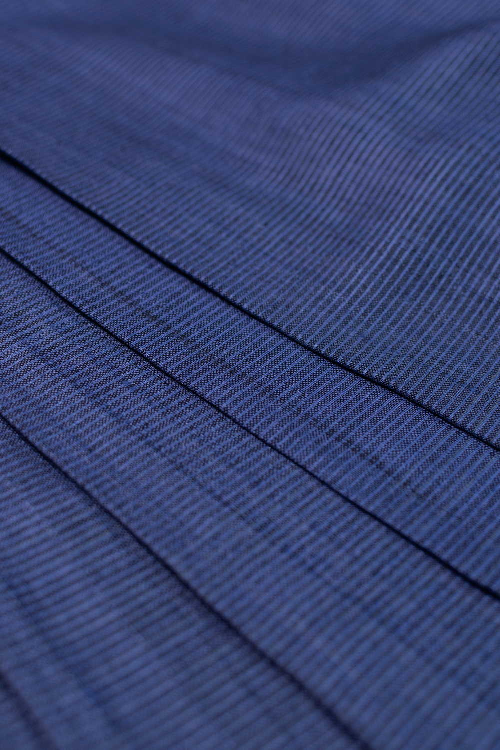 Denim Blue Handwoven Tussar Fabric - Image 2