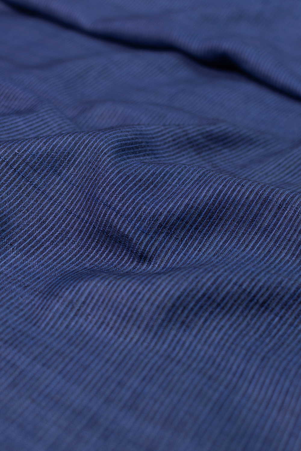 Denim Blue Handwoven Tussar Fabric - Image 3