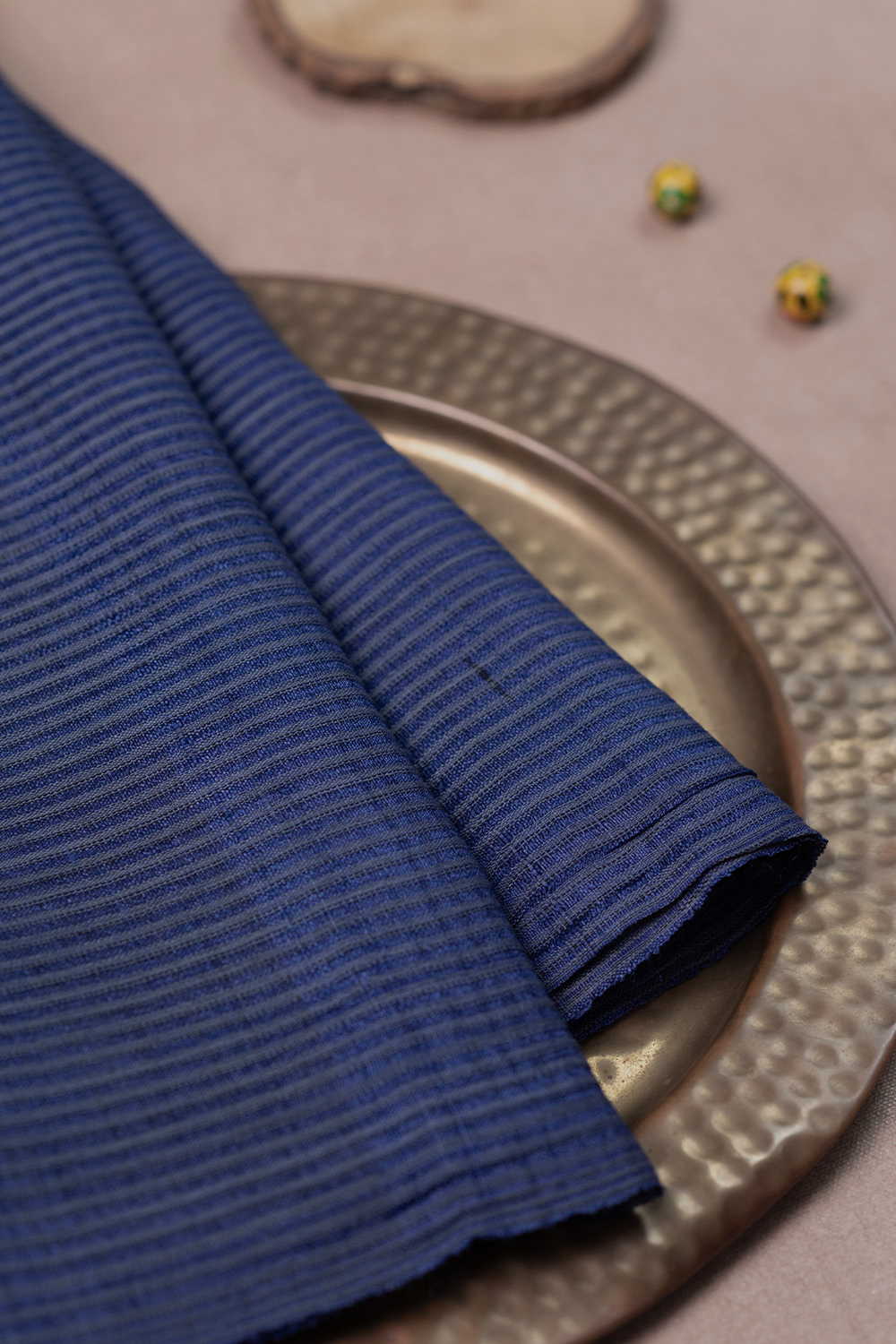Yale Blue Handwoven Tussar Fabric