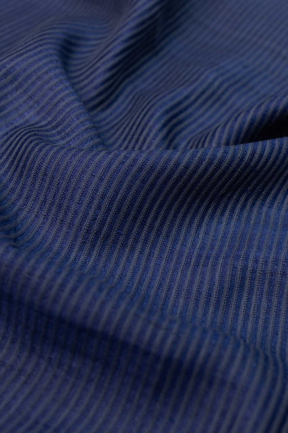 Yale Blue Handwoven Tussar Fabric - Image 3