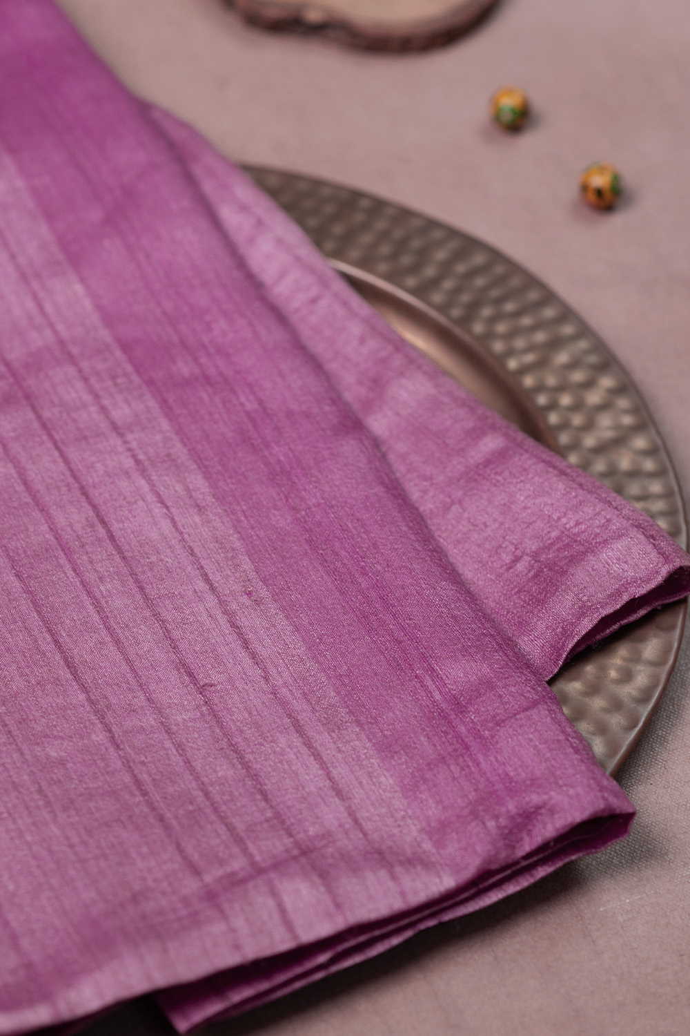 Thulian Pink Handspun Gicha Tussar Silk Fabric