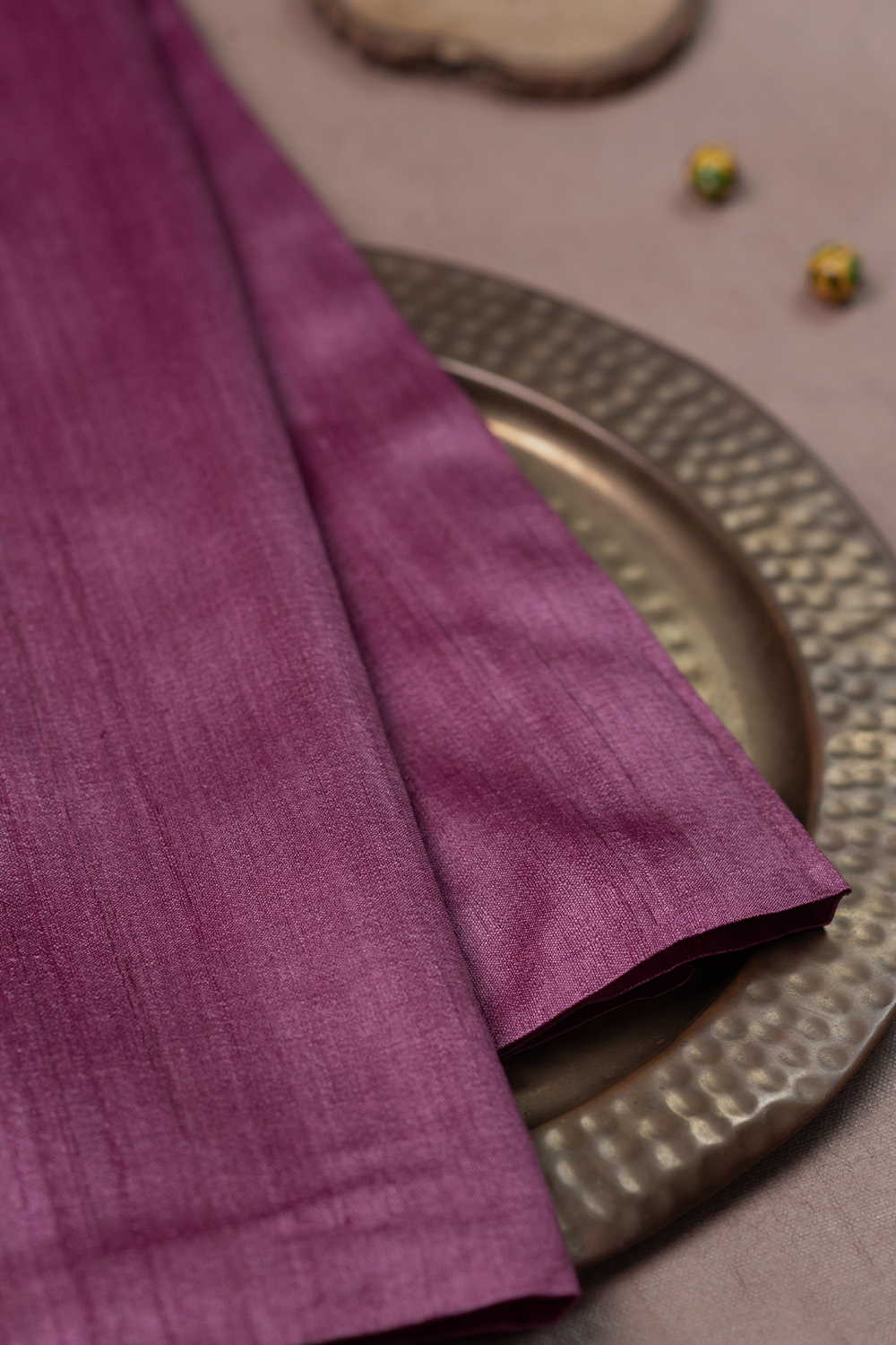 Dark Pink Handspun Gicha Tussar Silk Fabric