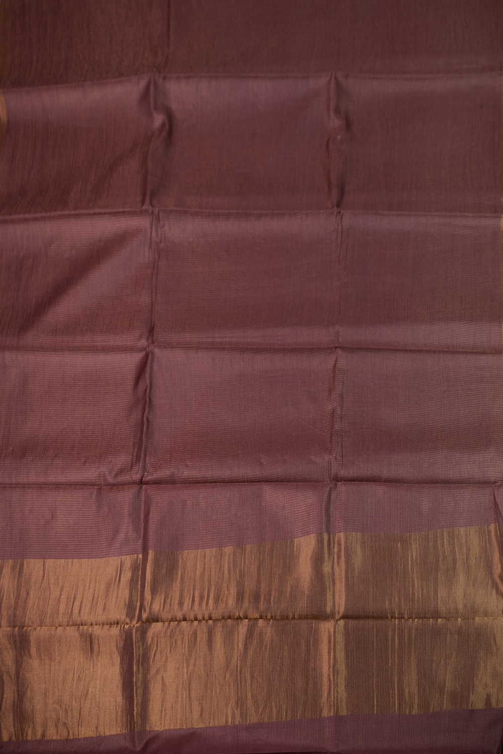 Golden Micro Checkered Handwoven Tussar saree - Image 3