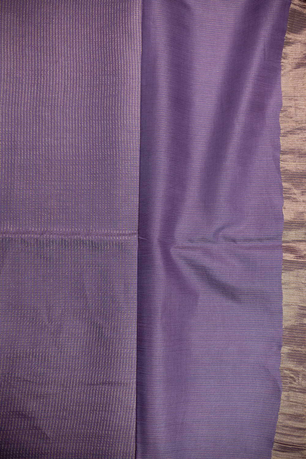 Iris Purple Handwoven Tussar saree - Image 4