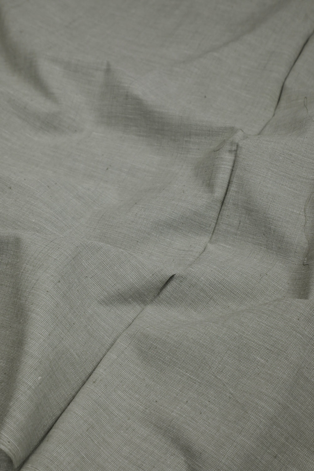 Light Grey Yarn Dyed Handwoven Cotton Fabric - Image 2