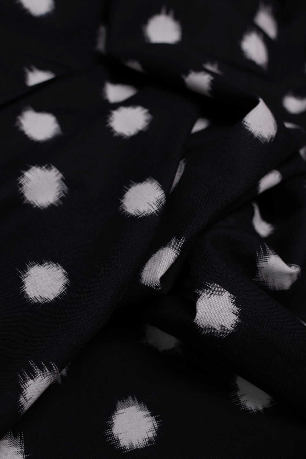 Cream Polka - Cream Ikat Cotton Fabric