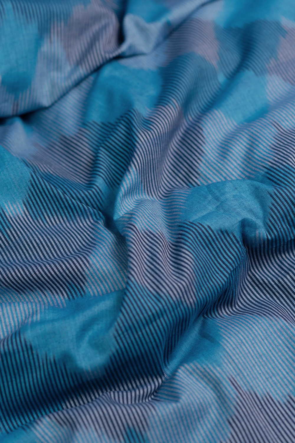 Sea Breeze Stripes Ikat Cotton Fabric - Image 3