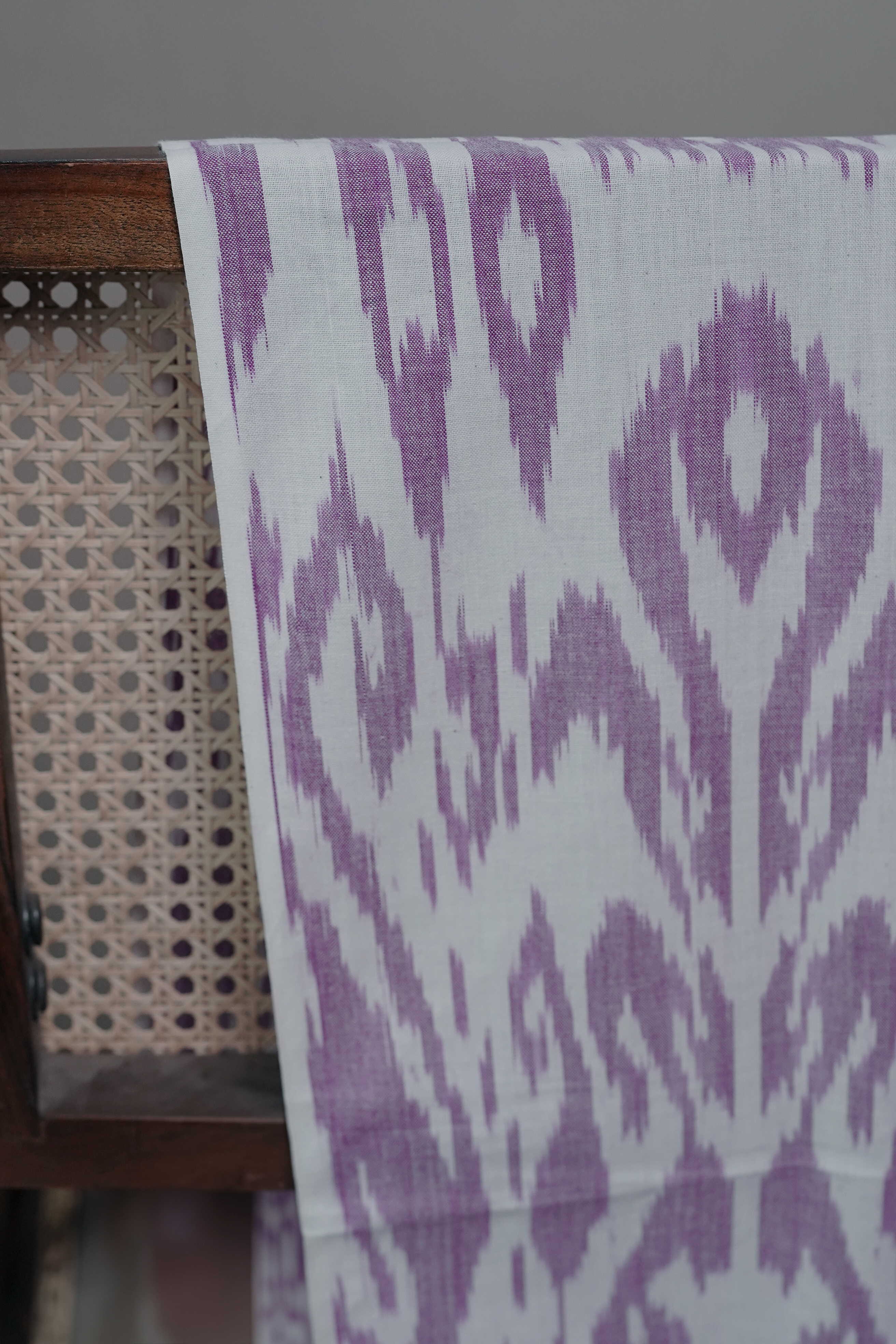 Purple Whisper Ikat Cotton Fabric