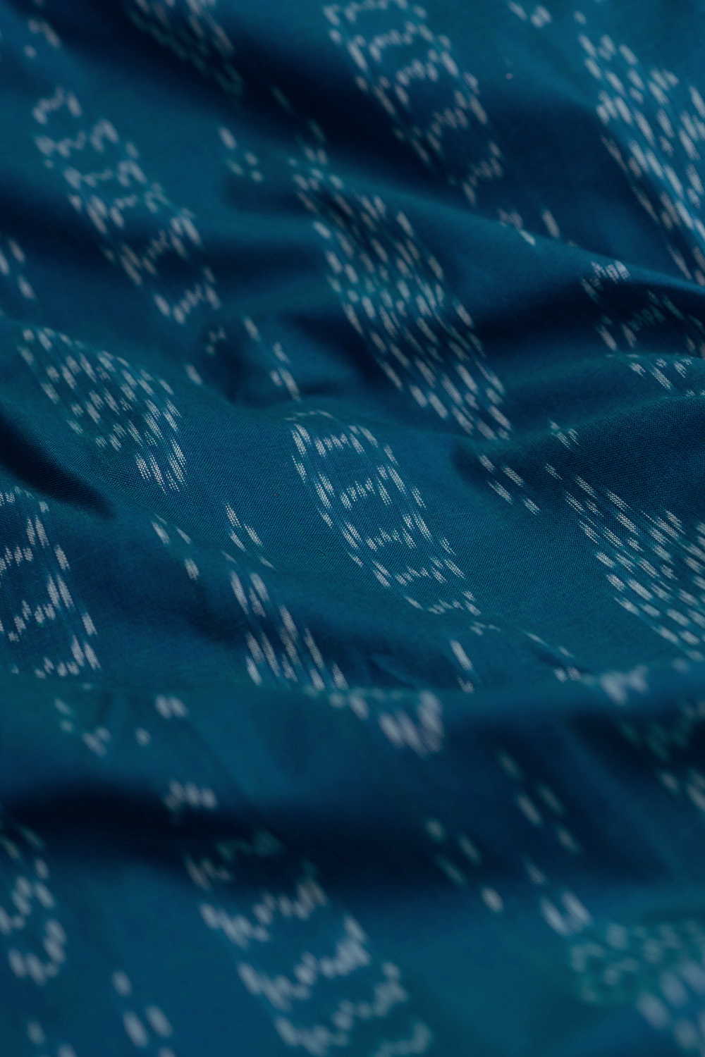 Big Butta on Blue Ikat Cotton Fabric - Image 3
