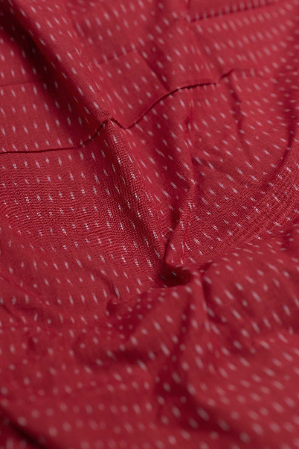 Muted Red Ikat Cotton Fabric - Image 3