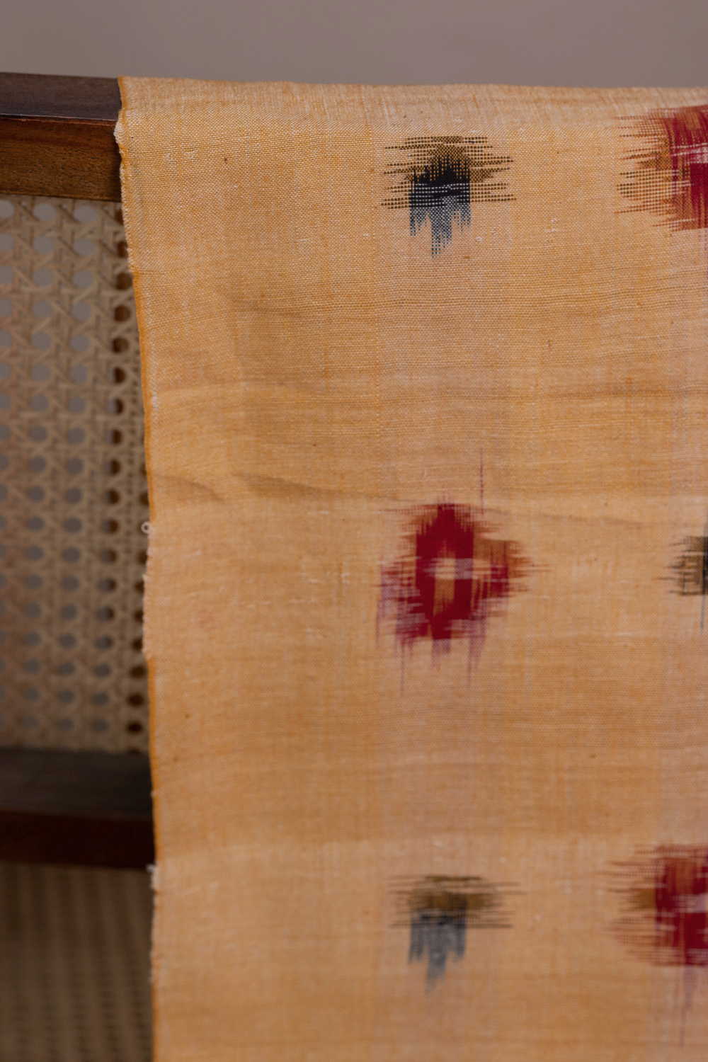 Beige with Buttas Ikat Cotton Fabric - Image 2