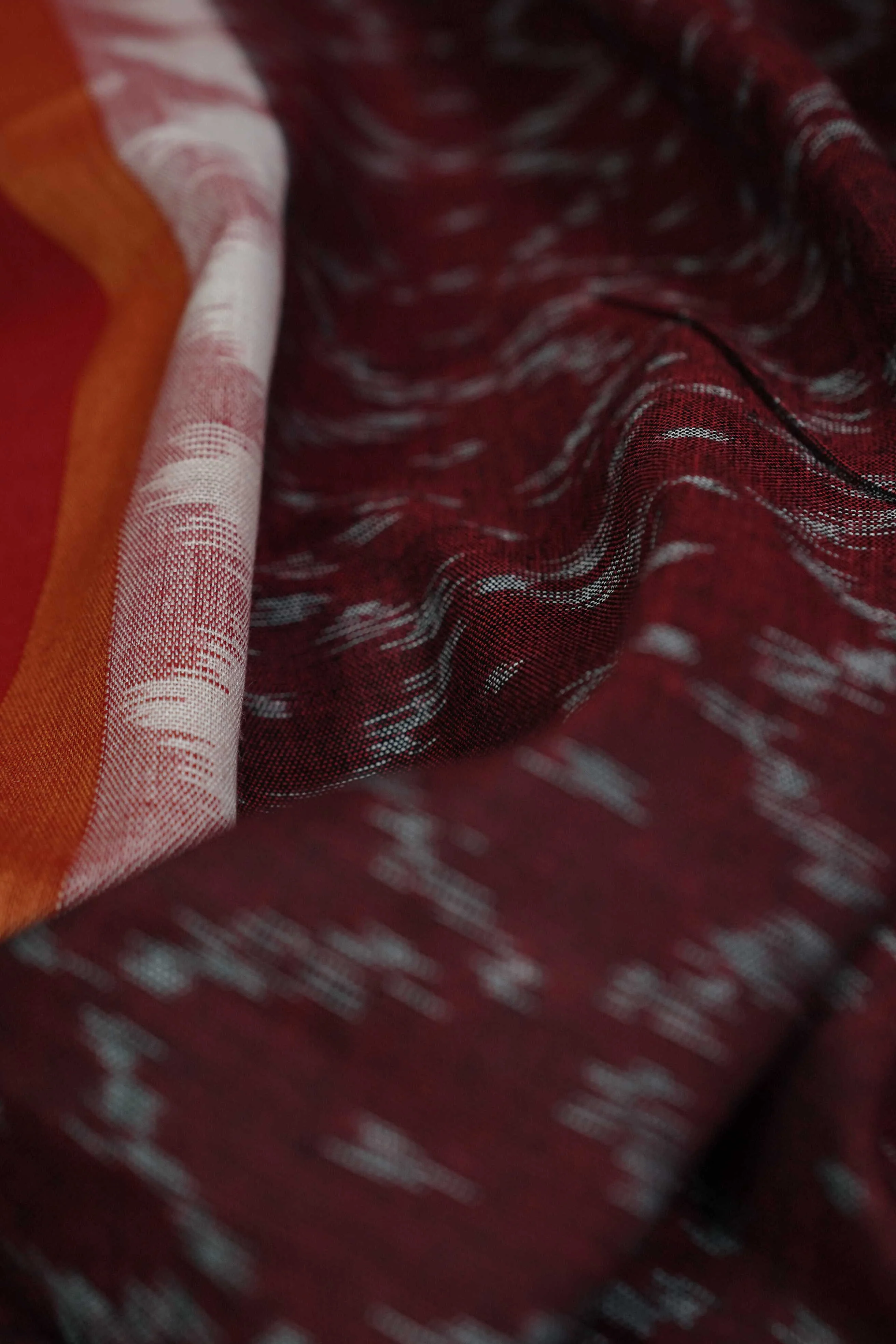 Brown with Border Ikat Cotton Fabric - Image 3
