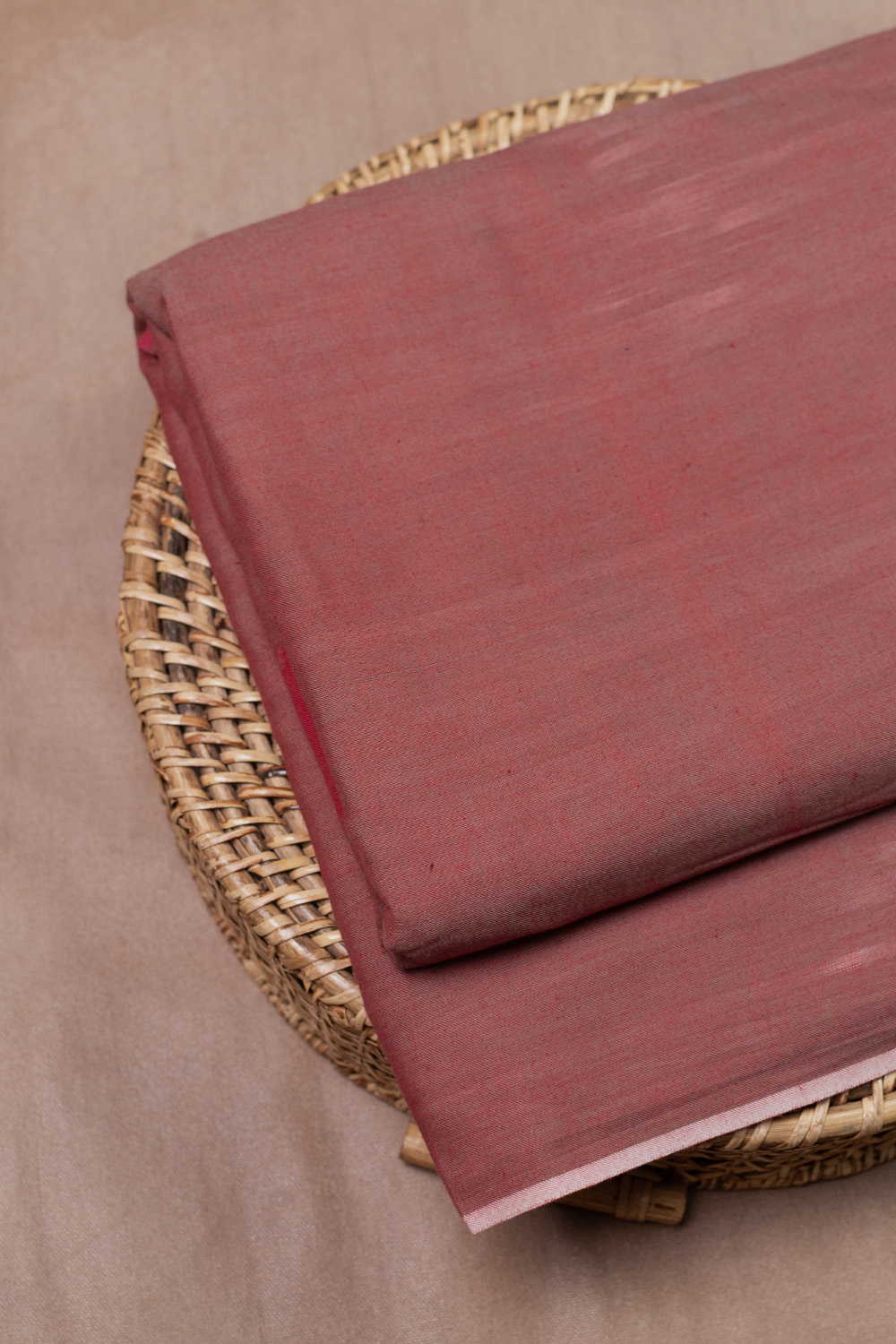 Dual shaded Maroon Ikat Cotton Fabric