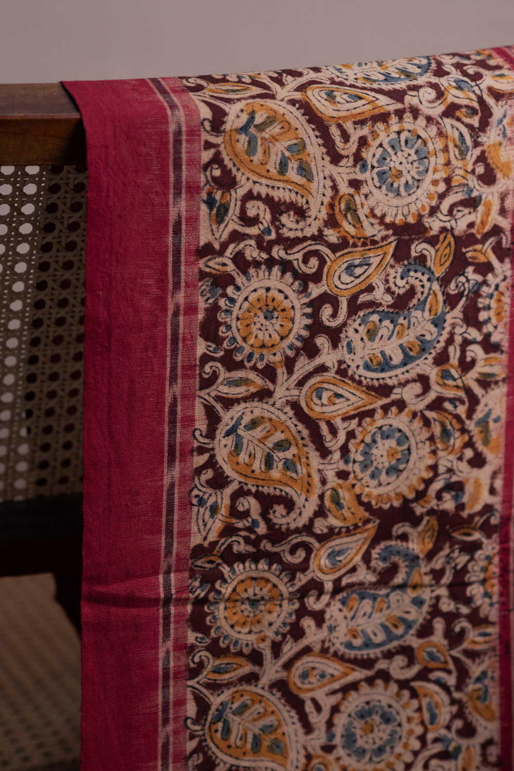 Printed Border with Ikat Cotton Fabric
