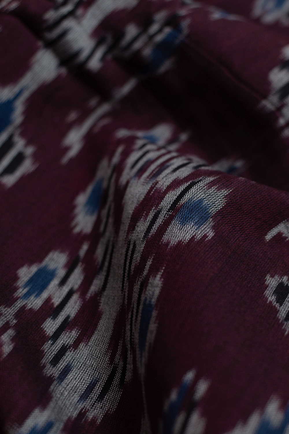 Boysenberry Purple Ikat Cotton Fabric - Image 2