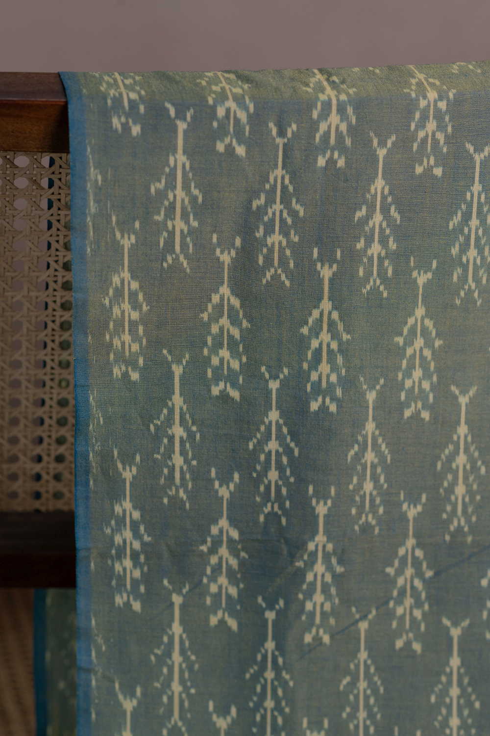 Lighter Green Mercerized Ikat Cotton Fabric