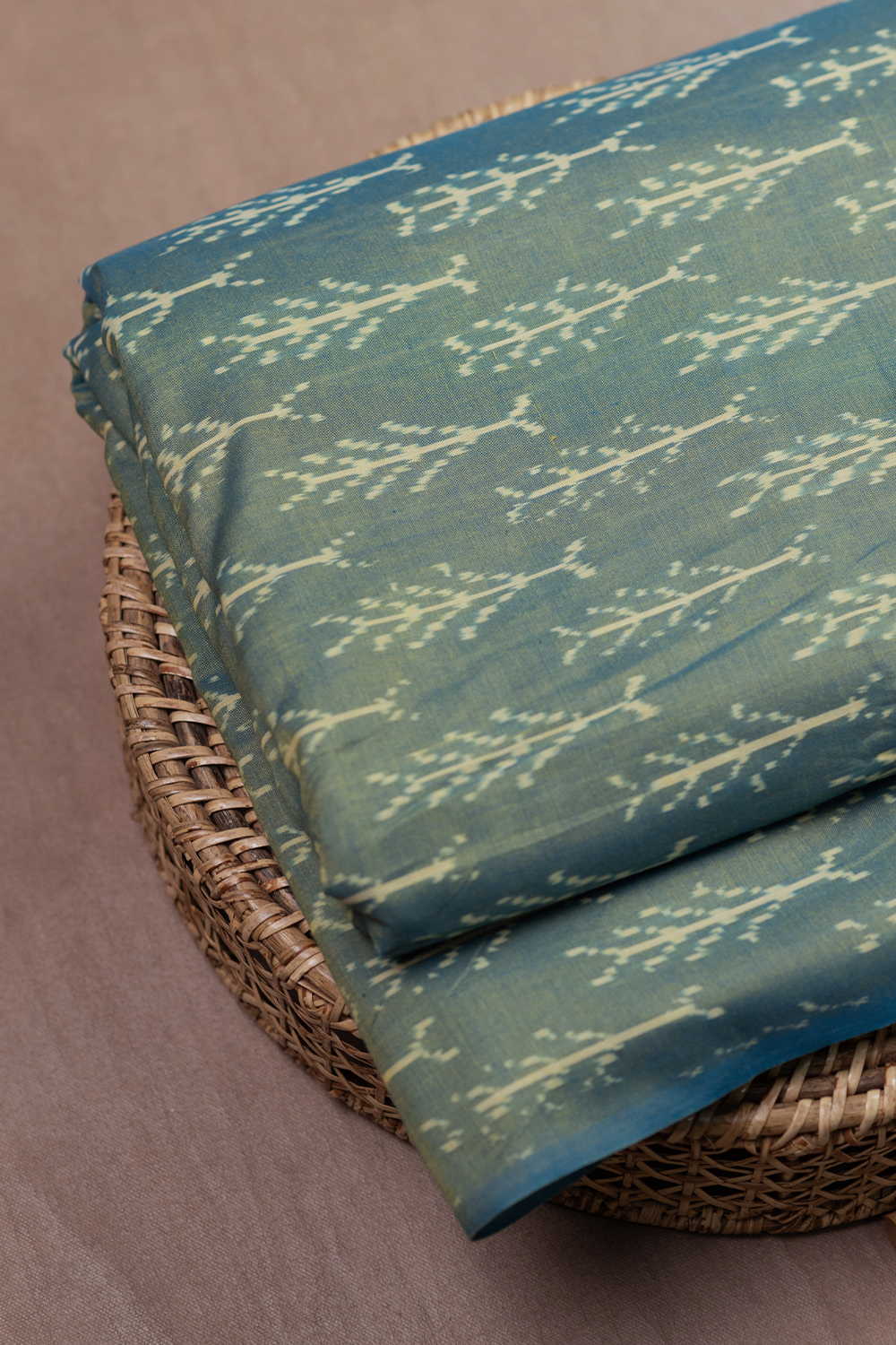 Lighter Green Mercerized Ikat Cotton Fabric - Image 2