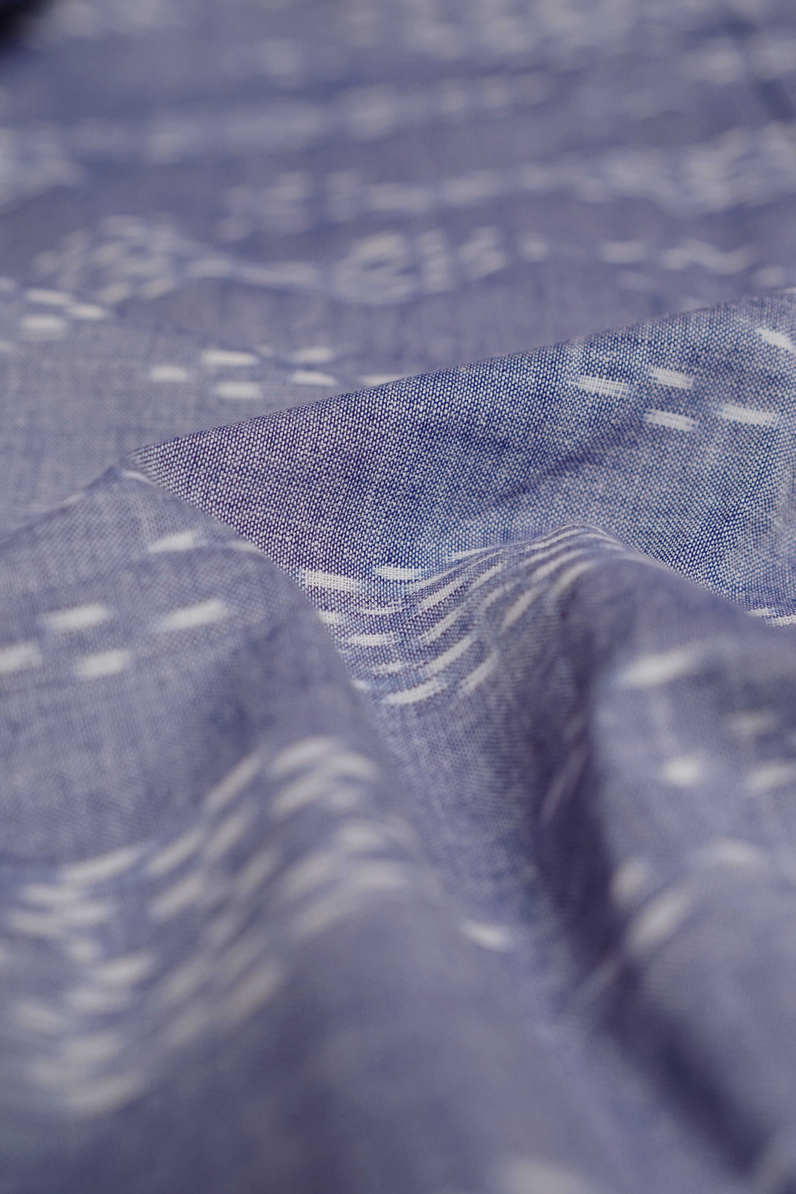 Creamy Grey Ikat Cotton Fabric - Image 2