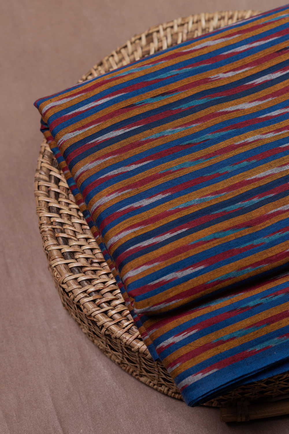 Color Play Stripe Ikat Cotton Fabric - Image 2
