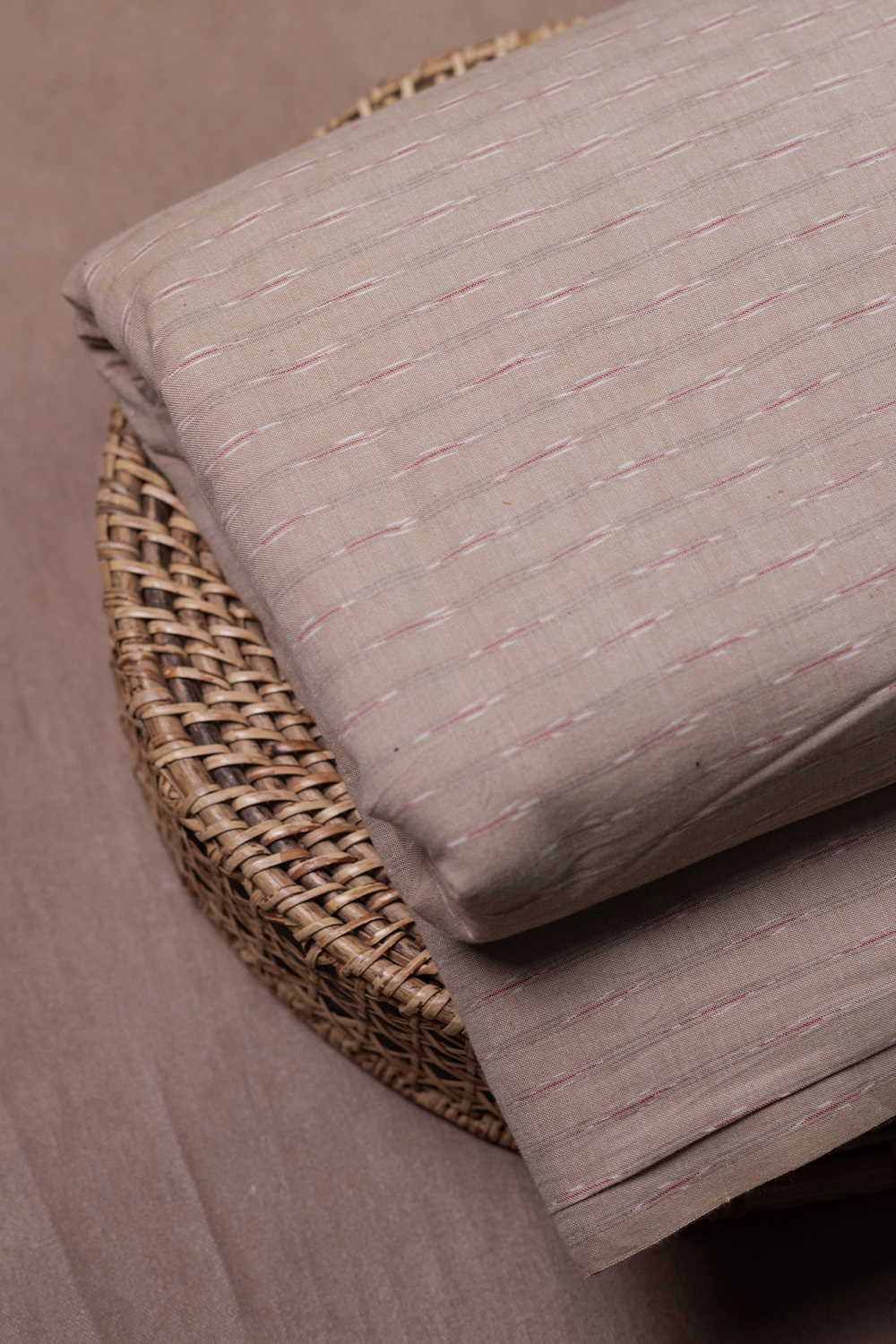 Cream Beige Ikat Cotton Fabric