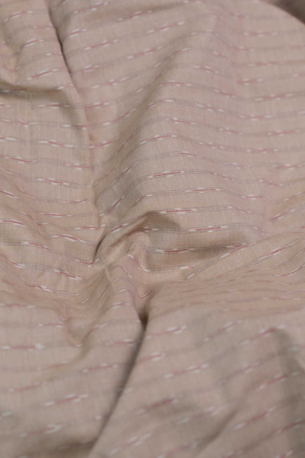 Cream Beige Ikat Cotton Fabric - Image 3