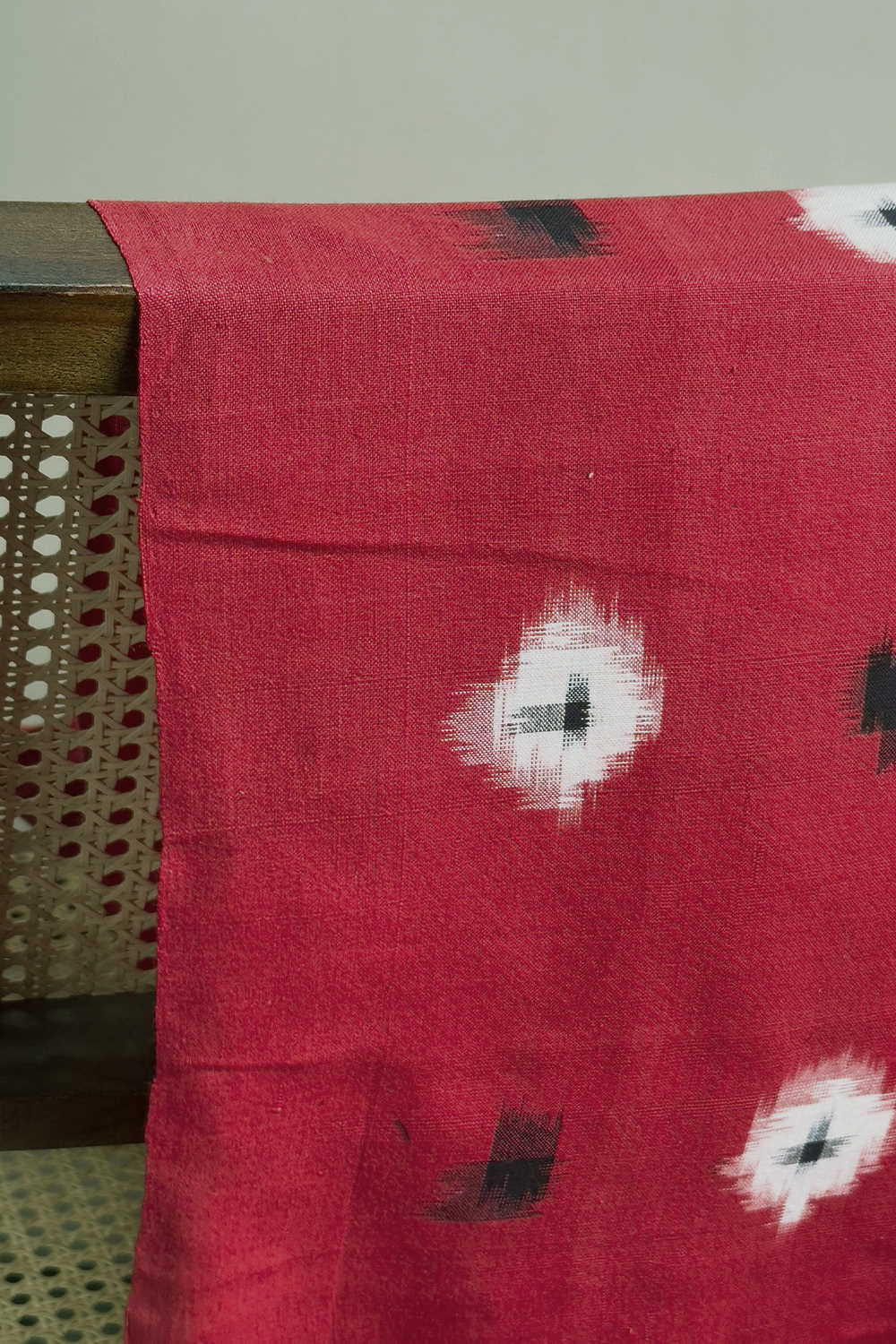 Red Ikat Cotton Fabric - Image 2