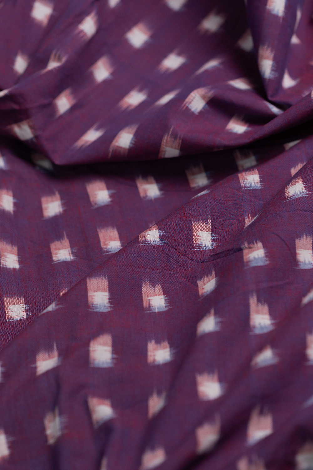 Square Butta - Purple Ikat Cotton Fabric - Image 3