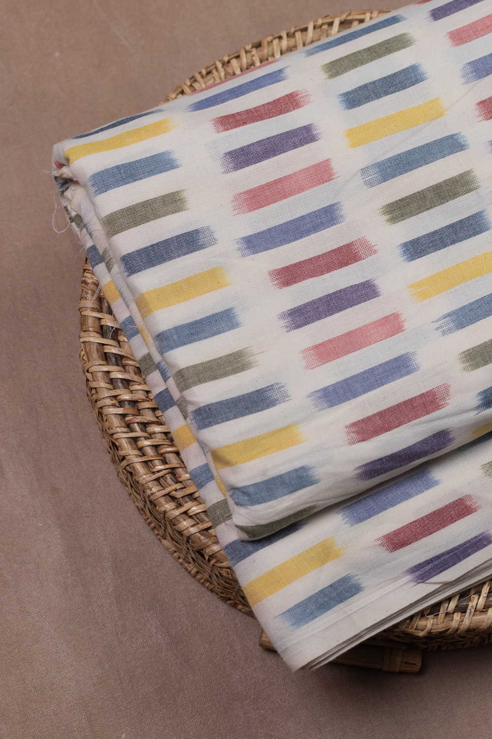 Color Swipe Pattern Ikat Cotton Fabric
