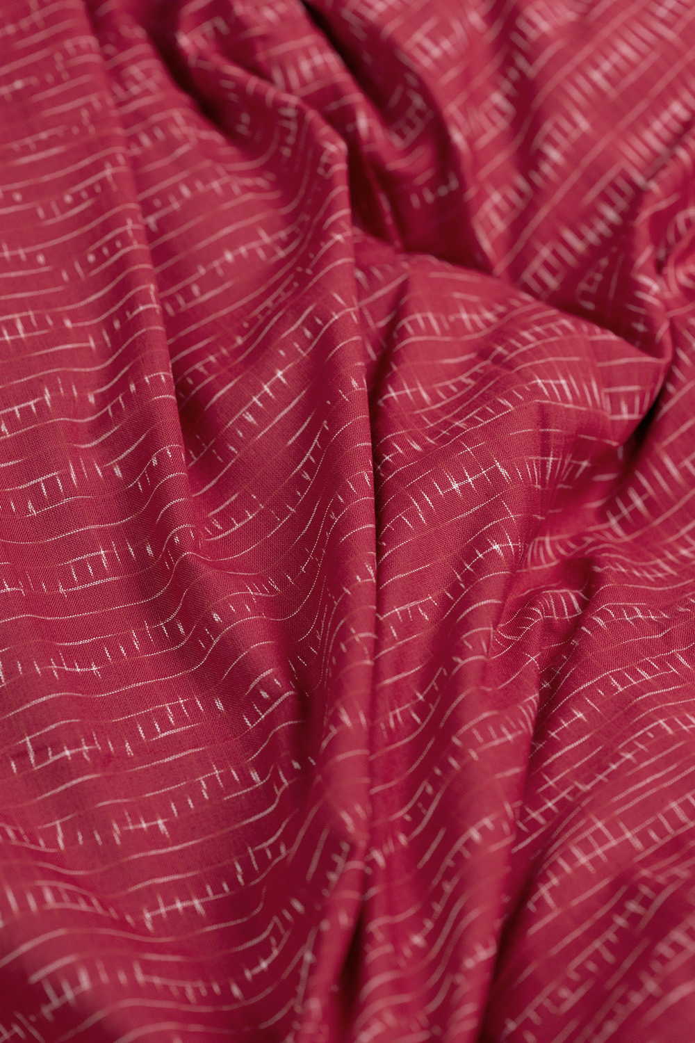 Maroon Ikat Cotton Fabric - Image 3