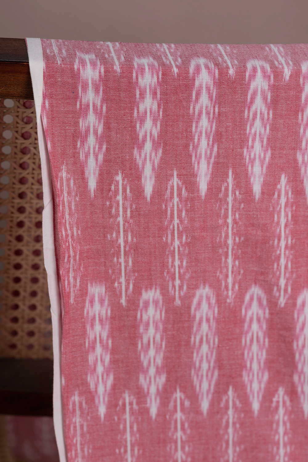 Shade of Pink Ikat Cotton Fabric - Image 3