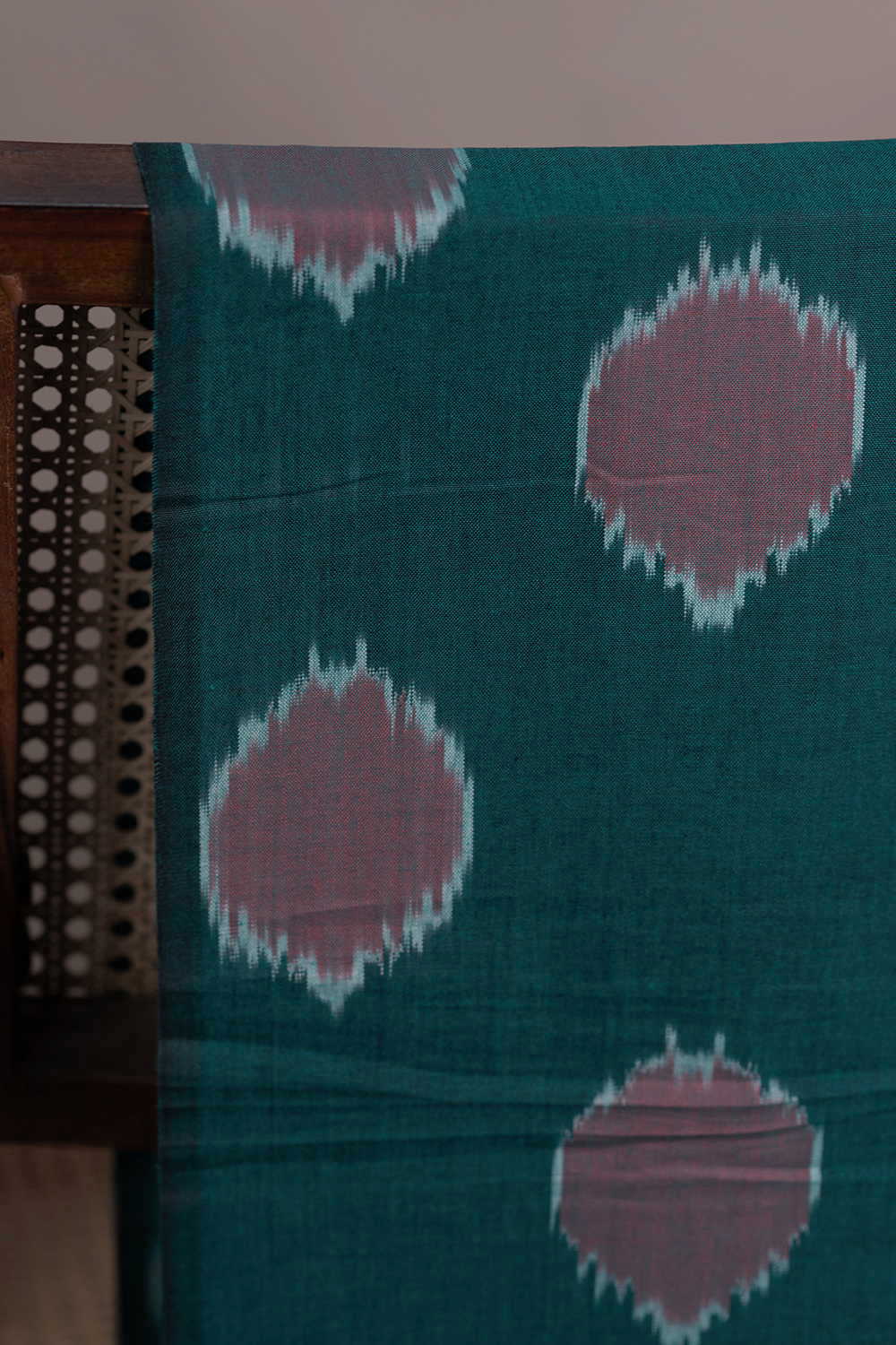Polka Dot - Green Ikat Cotton Fabric - Image 2