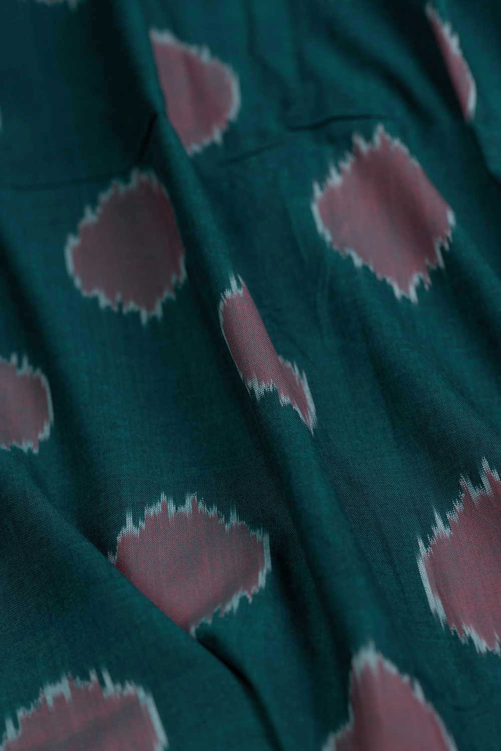 Polka Dot - Green Ikat Cotton Fabric - Image 3