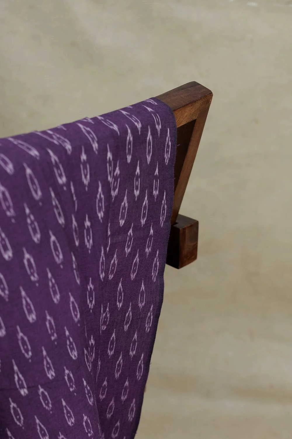 Velvet Purple Ikat Cotton Fabric - 0.55m