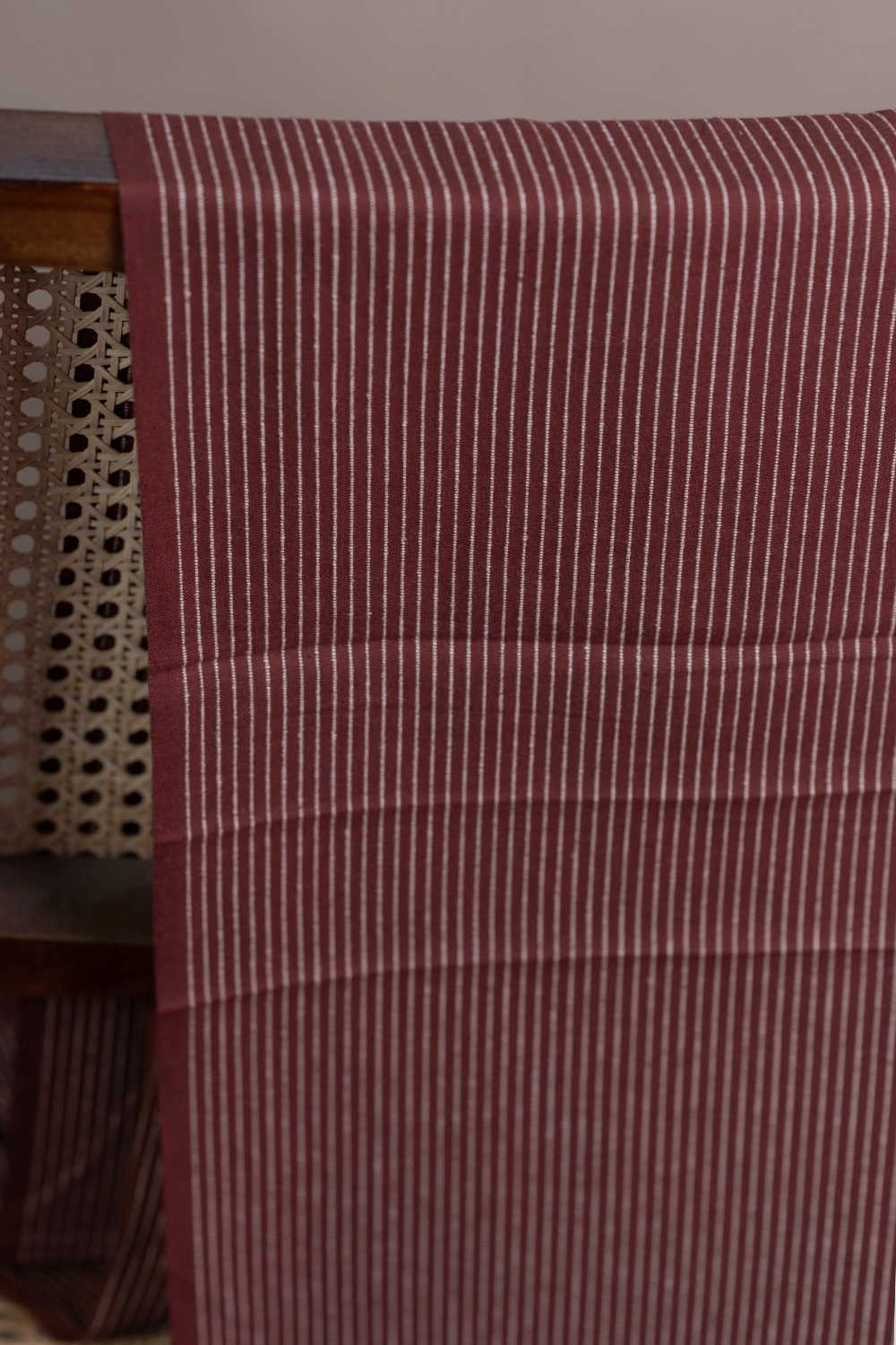 Rib Stripe - Brown Yarn Dyed Ribbed Cotton Fabric - Image 2