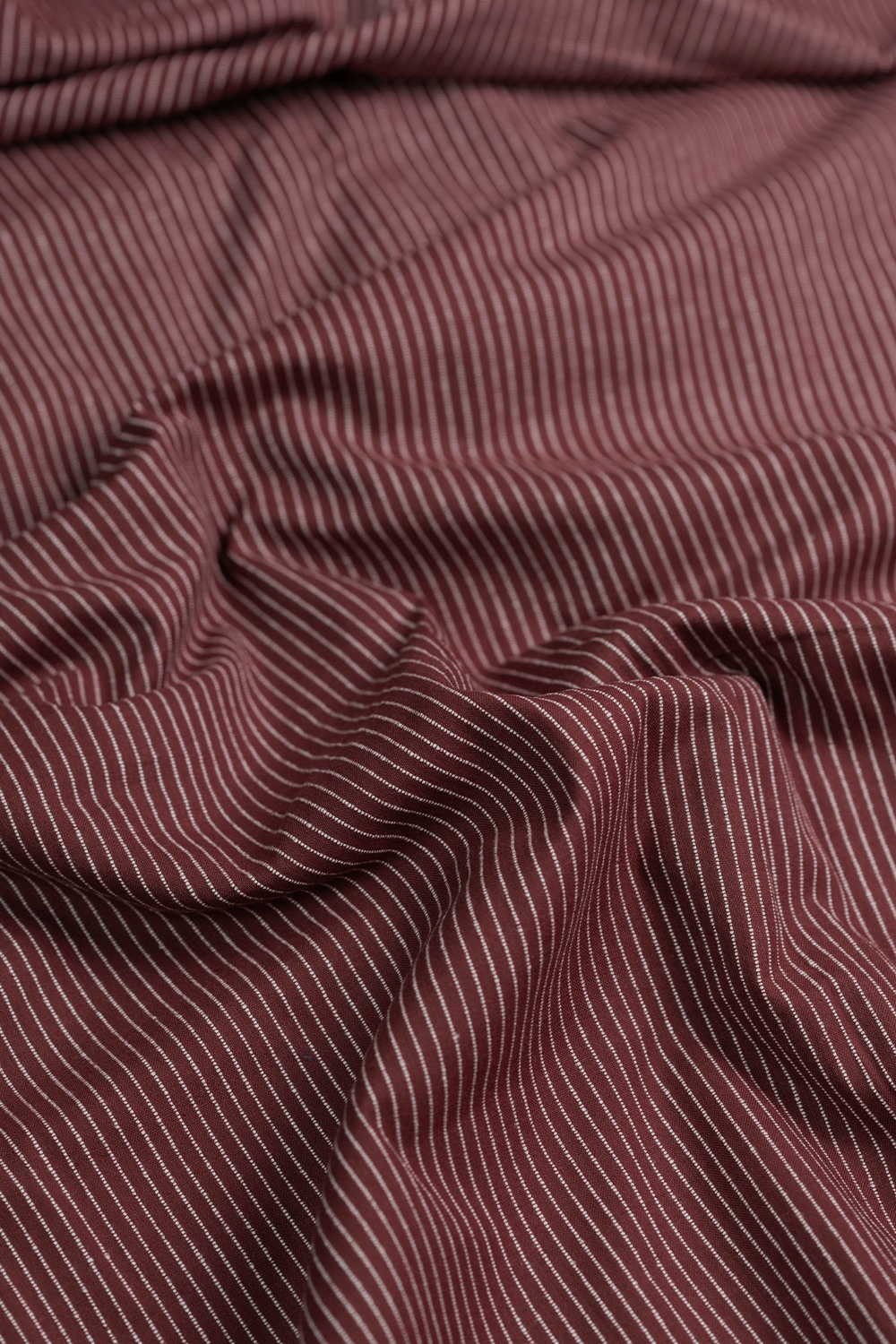 Rib Stripe - Brown Yarn Dyed Ribbed Cotton Fabric - Image 3
