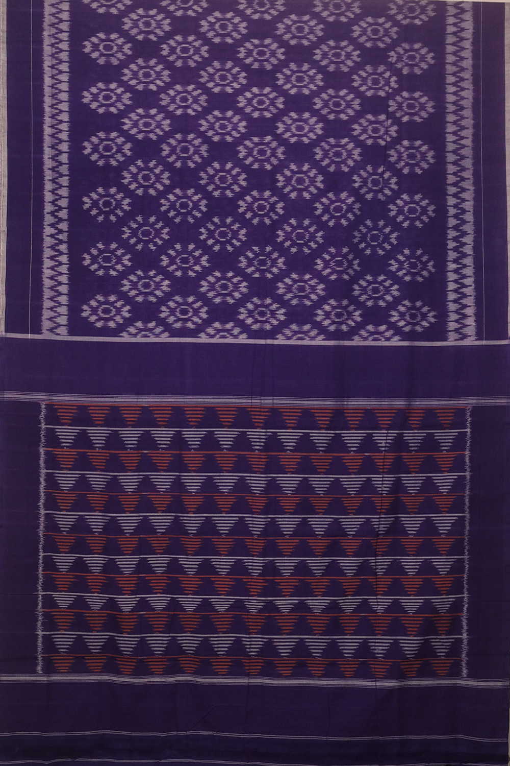 Poppy Purple Ikat Cotton saree - Image 2