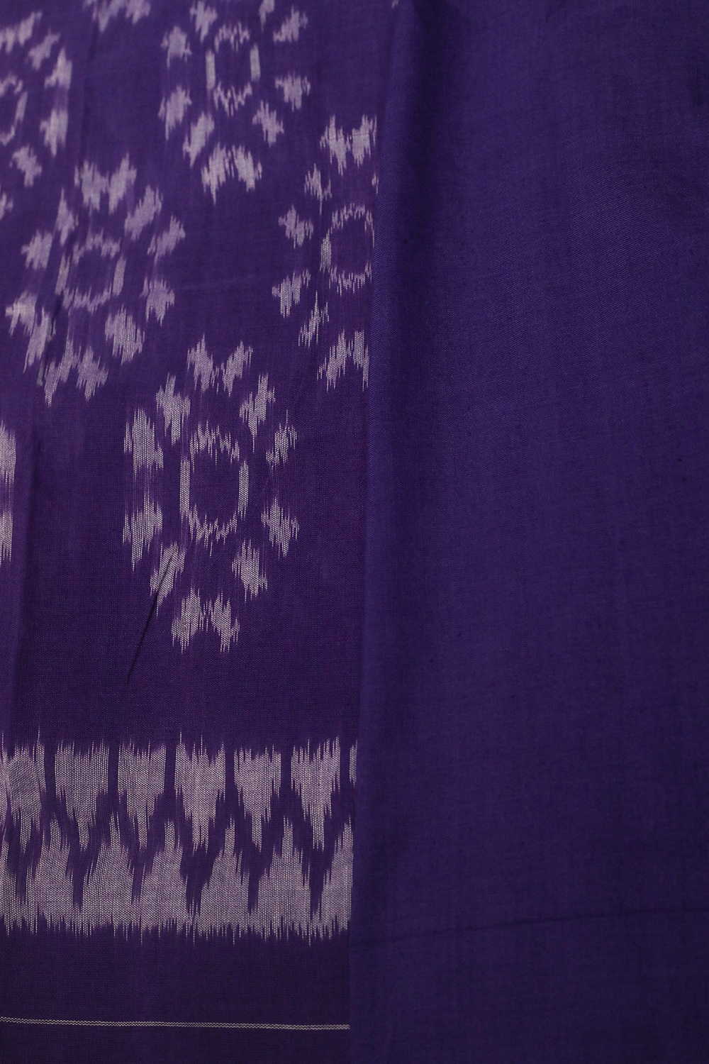 Poppy Purple Ikat Cotton saree - Image 4