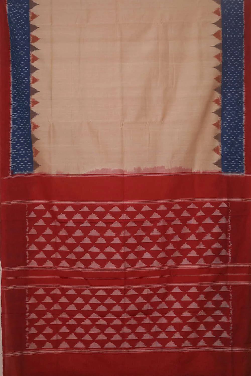 Light Beige Ikat Cotton saree - Image 2