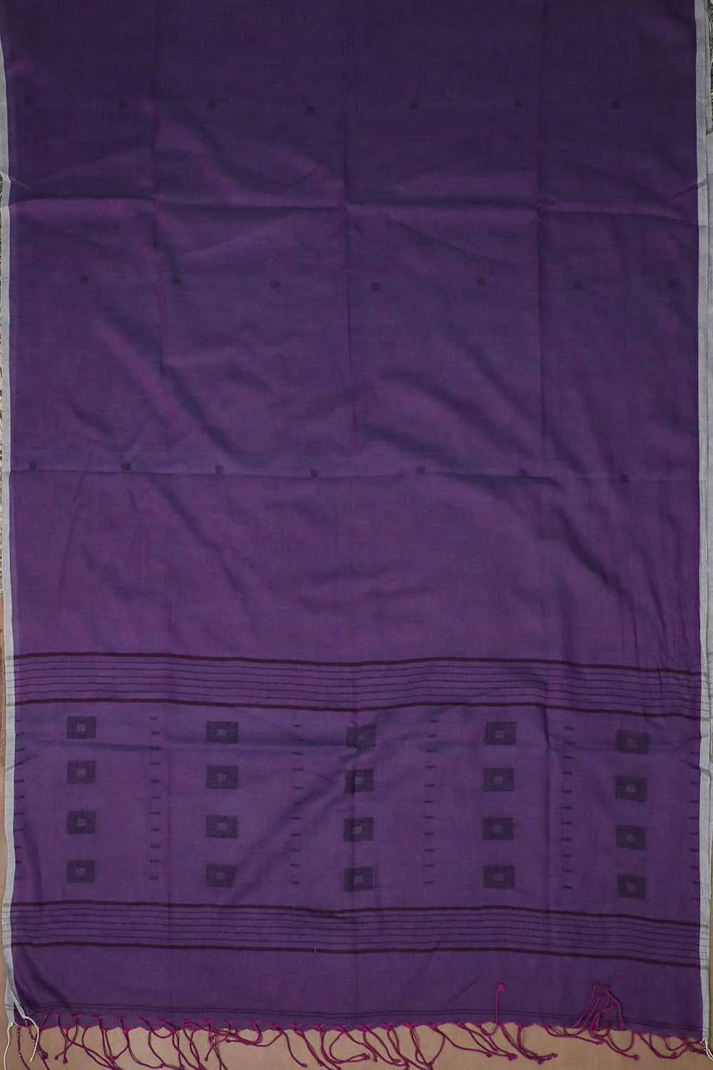 Square Motifs - Twin Shaded Jamdani Cotton Dupatta - Image 2