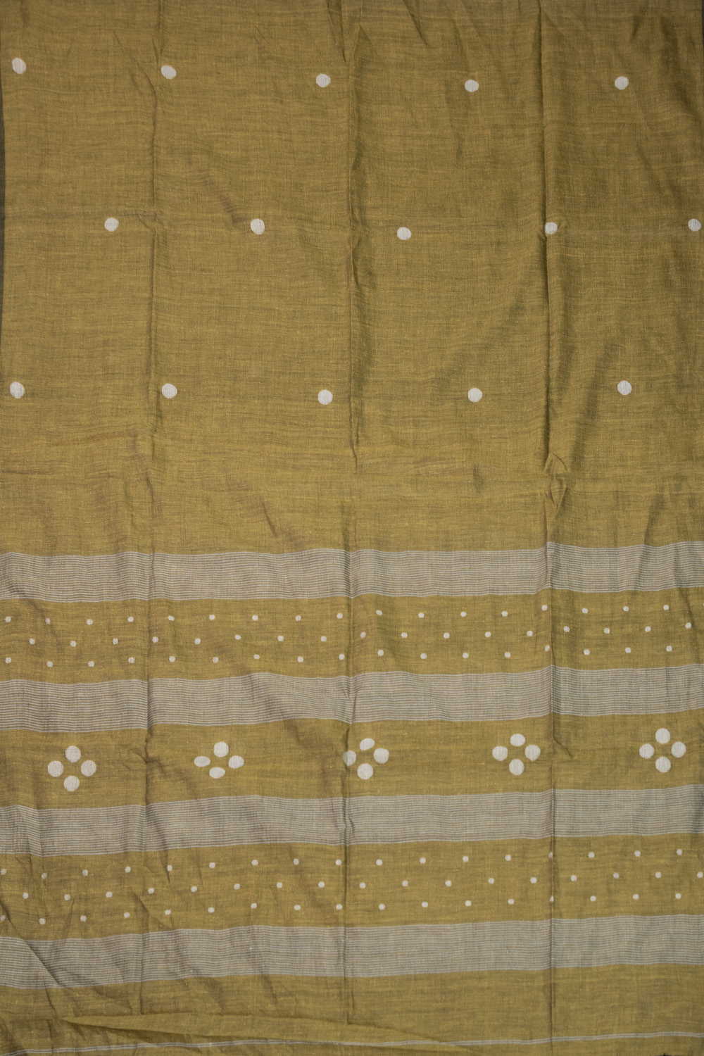Buttas on Blackish Yellow Jamdani Cotton Dupatta - Image 2