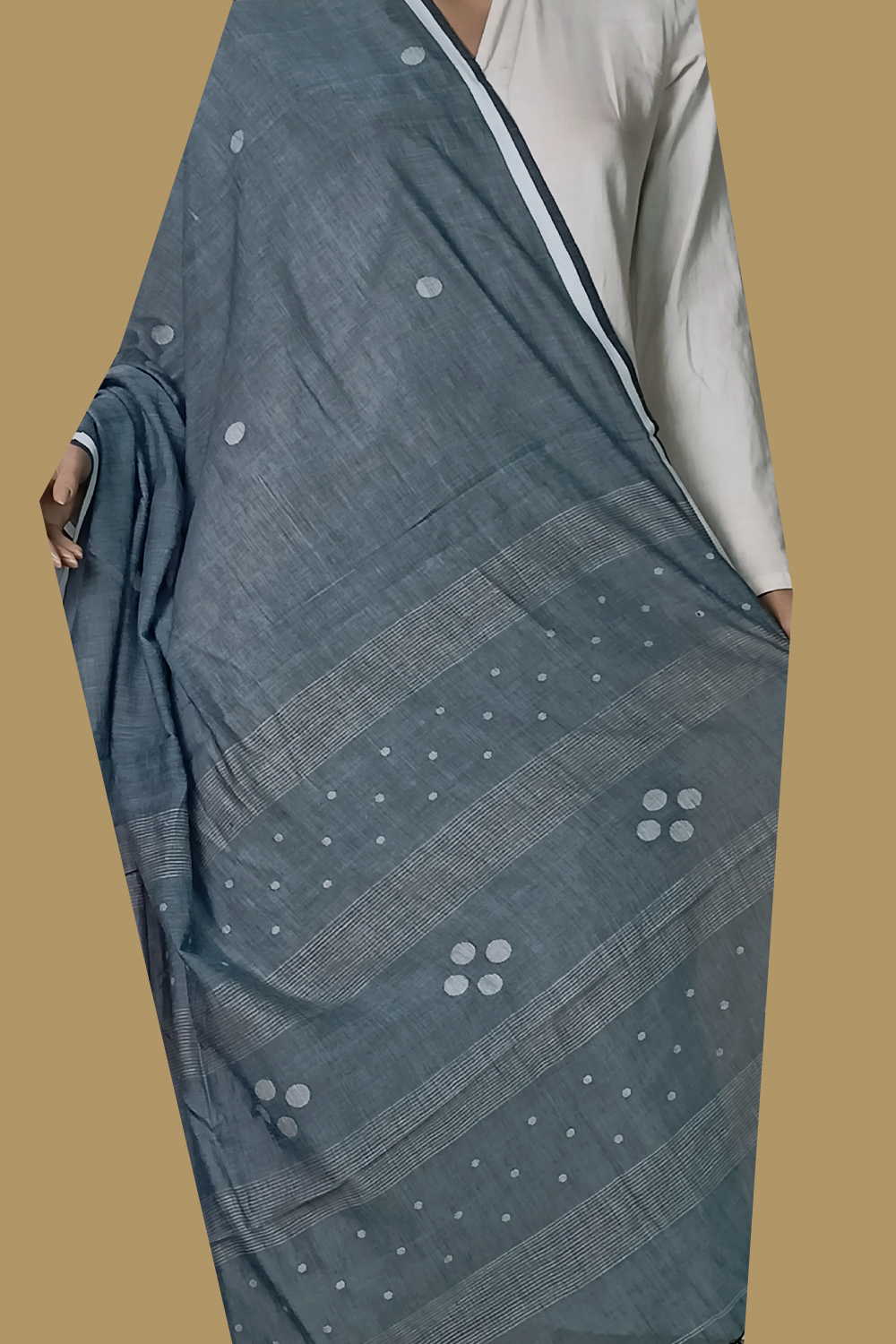 Cream Butta Jamdani Cotton Dupatta