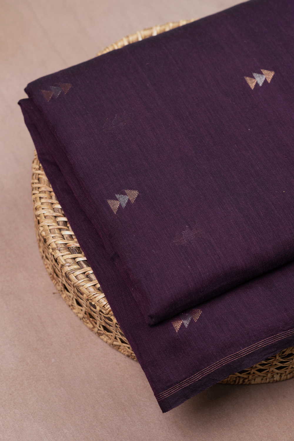 Arrow Zari Butta Jamdani Cotton Fabric
