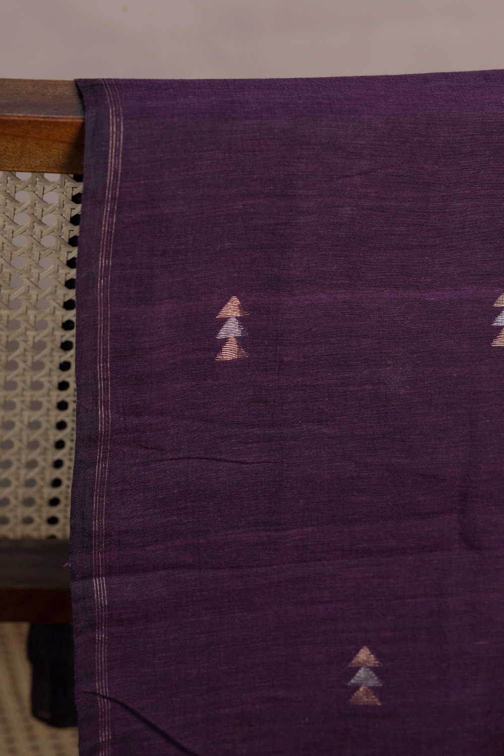 Arrow Zari Butta Jamdani Cotton Fabric - Image 2