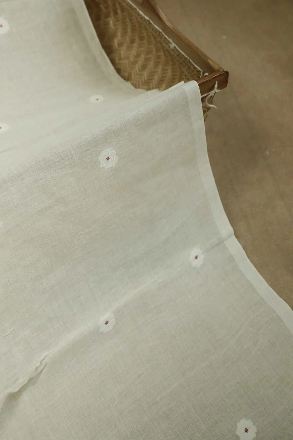 Creamy - Butta Jamdani Cotton Fabric