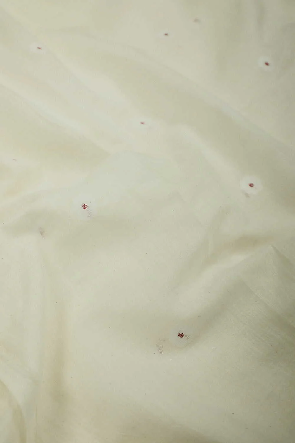 Creamy - Butta Jamdani Cotton Fabric - Image 2