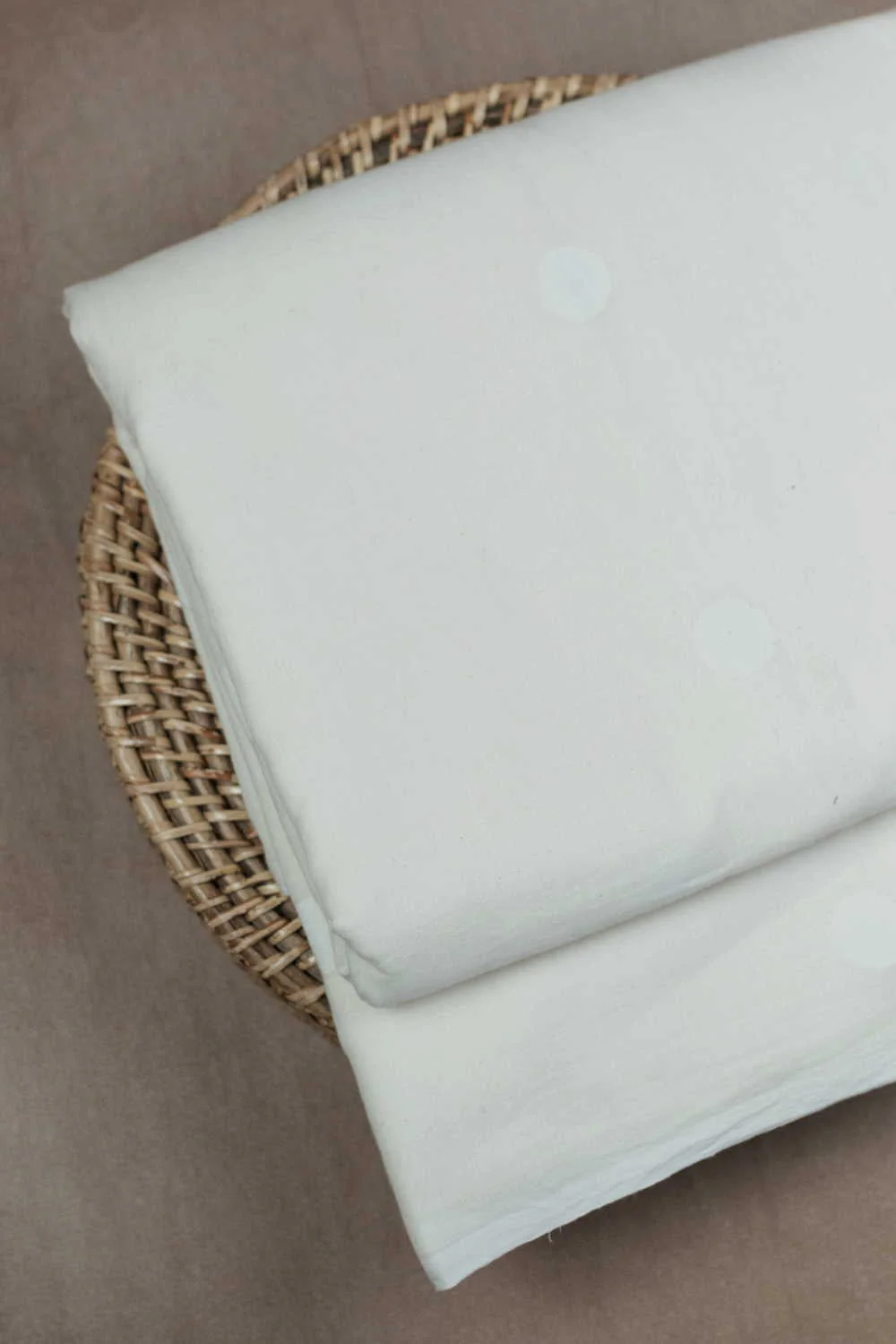 Cream Circle Butta Jamdani Cotton Fabric - Image 2
