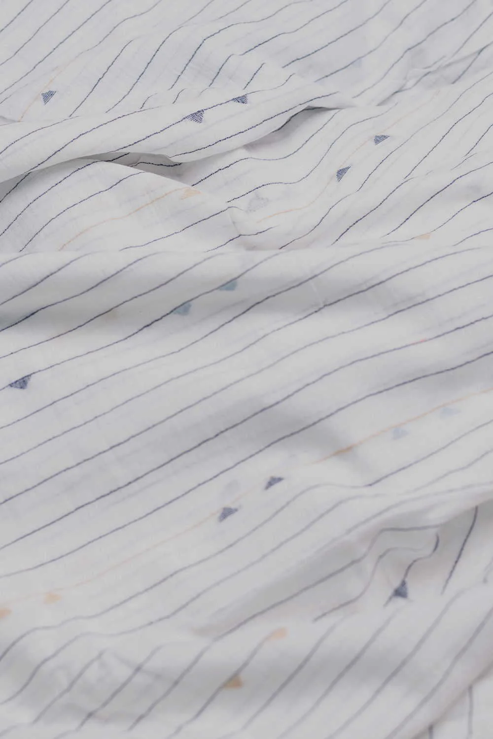 Off-White Stripe Jamdani Cotton Fabric - Image 3