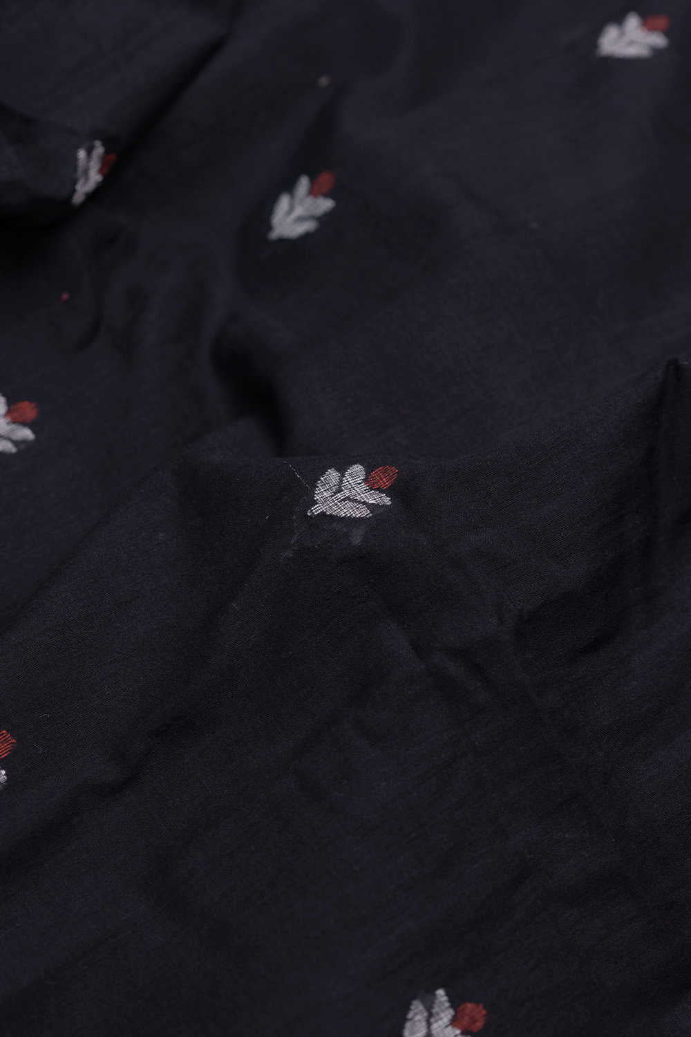 Spider Black - Buttas Jamdani Cotton Fabric - Image 3
