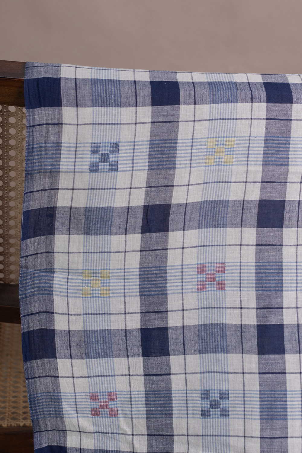 Blue Pattern Jamdani Cotton Fabric