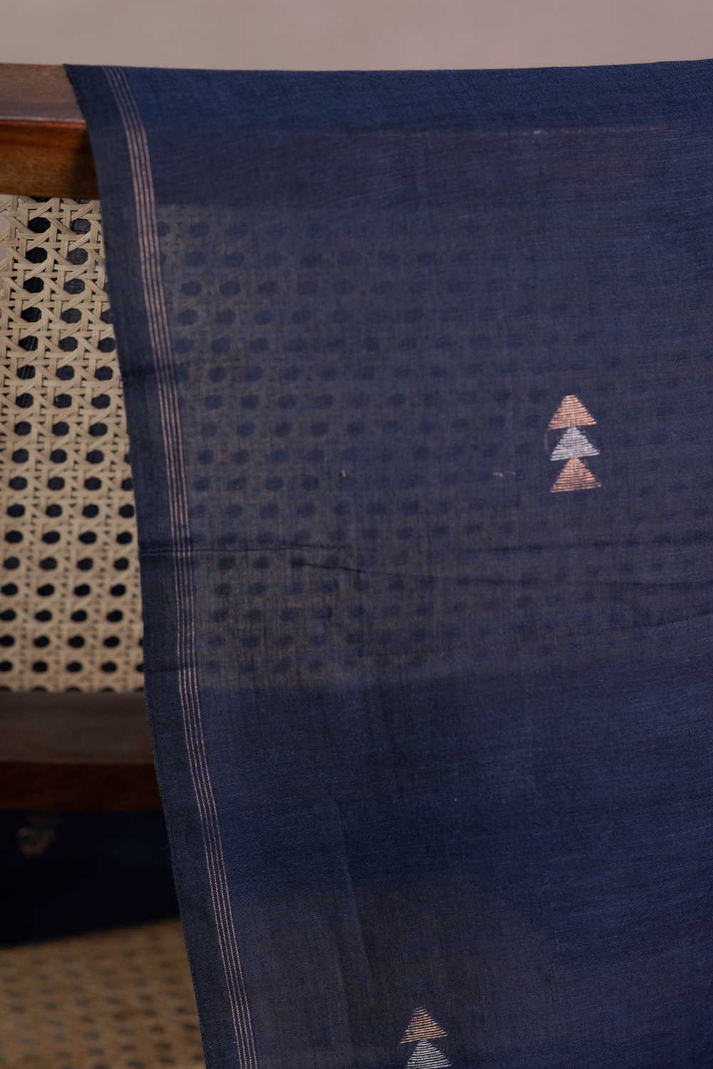 Zari Arrow Butta Jamdani Cotton Fabric - Image 2